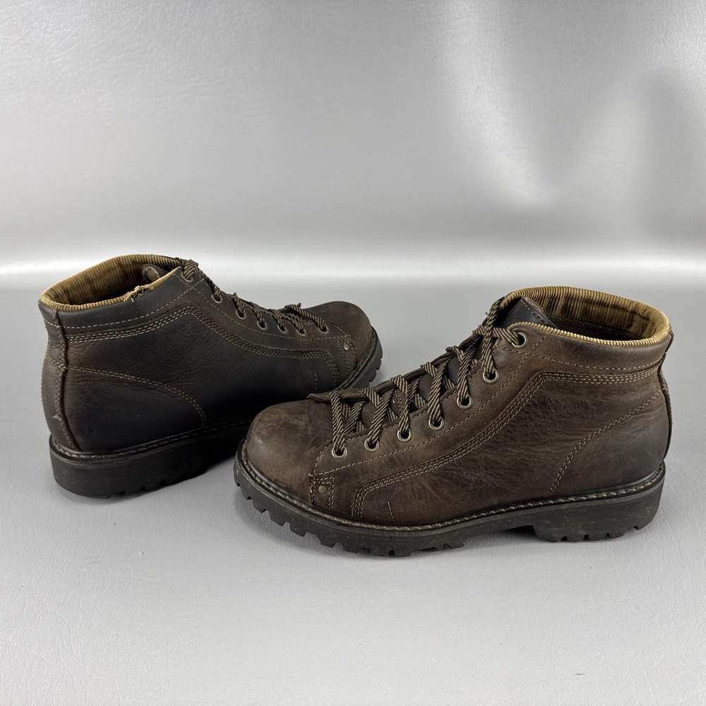 Vtg American Eagle Boots Womens Sz 10 Brown Leather Hiking Chunky Grunge 90s Y2K